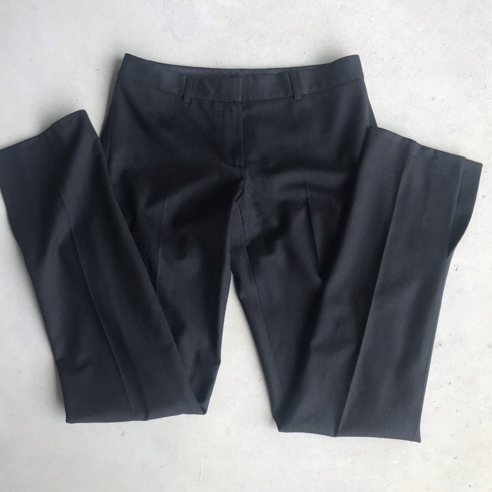 Theory Wool blend straight leg black dress pants